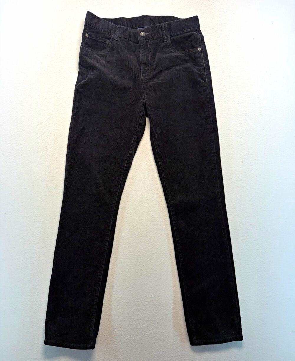 Place Boy Black Corduroy Straight Pants Adjustable Waist Size 16 woodsmen preppy